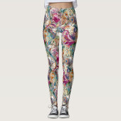 Barok bloempatroon leggings (Voorkant)