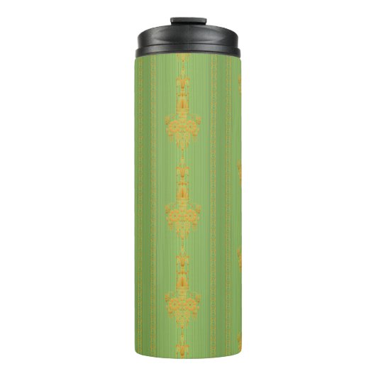 Barok bloempatroon met rand thermosbeker (Voorkant)