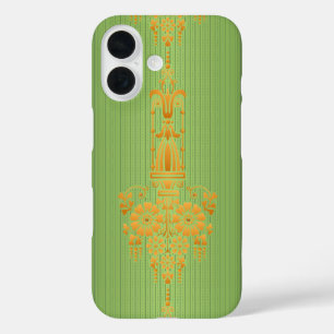 Barok bloempatroon met rand V2020 iPhone 16 Hoesje