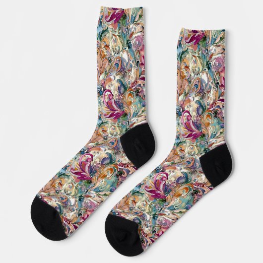 Barok bloempatroon sokken (Links)