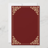  barok bourgogne rood script moslim bruiloft kaart (Achterkant)