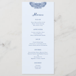 Barok Crest Frans Blauw Bruiloft Menu