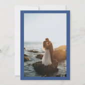 Barok Crest Frans Blauw Bruiloft Save The Date (Achterkant)