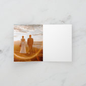 Barok Crest Frans Blauw Initialen Trouwfoto Notitiekaartje (Binnen)