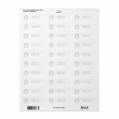 Barok Crest Monogram Blauw Huwelijk Retouradres Etiket (Full Sheet)