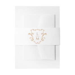 Barok Crest | Monogram bruiloft Uitnodigingen Wikkel