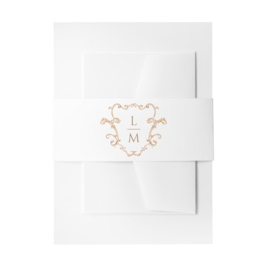 Barok Crest | Monogram bruiloft Uitnodigingen Wikkel (Voorkant Voorbeeld)