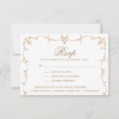 Barok Crest | Monogram RSVP | Maaltijdopties (Voorkant)