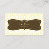 Barok damast in crème/chocoladebruin visitekaartje (Voorkant)