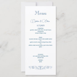 Barok Dusty Blue bruiloft Menu