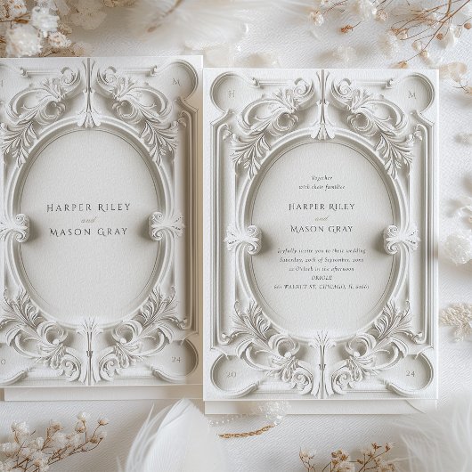 Barok Elegance Bruiloft Lijst Uitnodiging