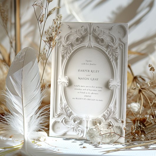 Barok Elegance Bruiloft Lijst Uitnodiging