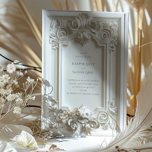 Barok Elegance Bruiloft Lijst Uitnodiging