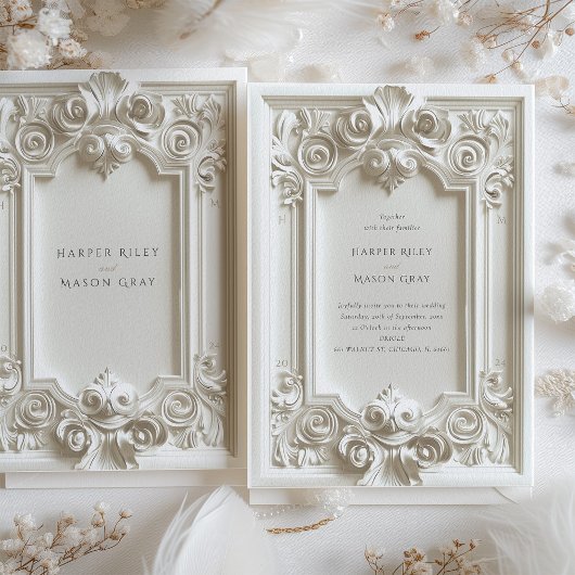 Barok Elegance Bruiloft Lijst Uitnodiging