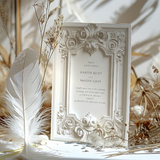 Barok Elegance Bruiloft Lijst Uitnodiging