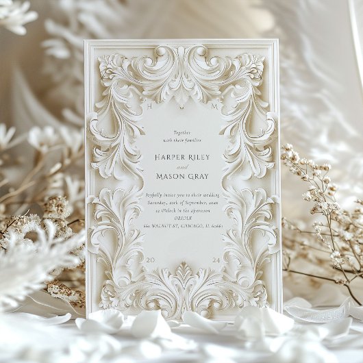 Barok Elegance Bruiloft Lijst Uitnodiging