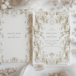 Barok Elegance Bruiloft Lijst Uitnodiging