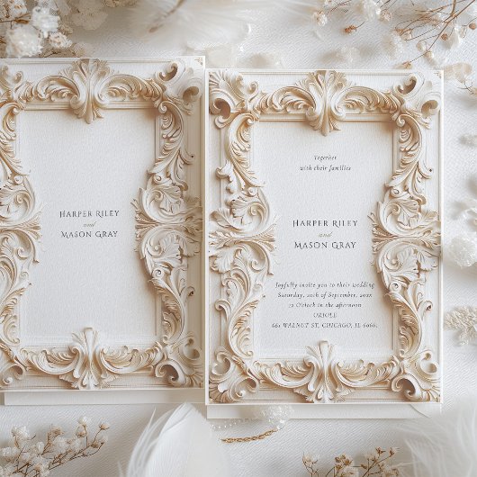 Barok Elegance Bruiloft Lijst Uitnodiging