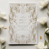 Barok Elegance Bruiloft Lijst Uitnodiging