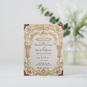 Barok Elegance bruiloft uitnodiging Briefkaart (Staand voorkant)
