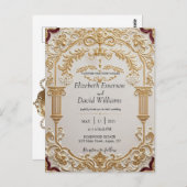 Barok Elegance bruiloft uitnodiging Briefkaart (Voorkant / Achterkant)