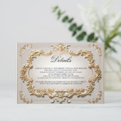 Barok Elegant Kalloscriptie Bruiloft Details RSVP Kaartje (Staand voorkant)