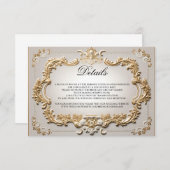 Barok Elegant Kalloscriptie Bruiloft Details RSVP Kaartje (Voorkant / Achterkant)