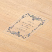 Barok Elegant Lijst Bruiloft Acryl Uitnodiging (Laagn)