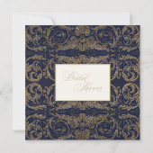  Barok Elegant Navy Blue Vrijgezellenfeest Kaart (Achterkant)