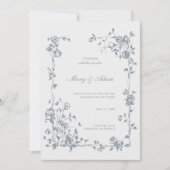  Barok Elegante Bloemen Huwelijksuitnodiging Kaart (Voorkant)