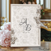 Barok Elegante Bloemen Oud Geld Trouwen Kaart