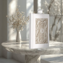 Barok Elegante Topografie Antiek Ivoorkleurig Mono