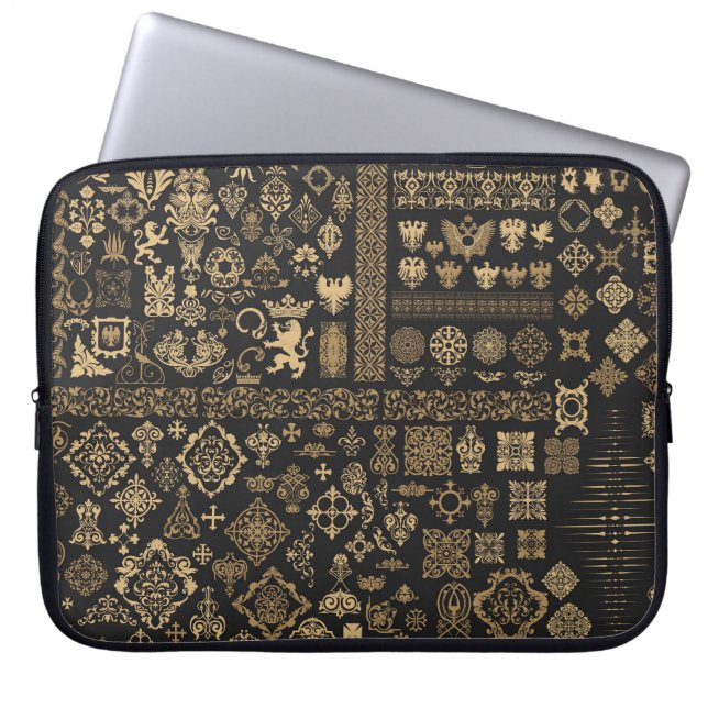 Barok elementen: mega set patroon. laptop sleeve (Voorkant)
