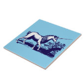  Barok Era Blauw & Wit Eenhoorn Tegeltje (Zijkant)