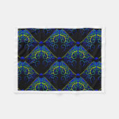 Barok Filigraan Blauwe Kunstdeken Fleece Deken (Voorkant (Horizontaal))