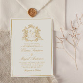  Barok Floral Crest Victoriaans bruiloft Kaart