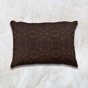 Barok Floral Style Faux Leather Pattern Accent Kussen