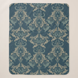 Barok floreel patroon. klassieke florale ornament. sherpa deken
