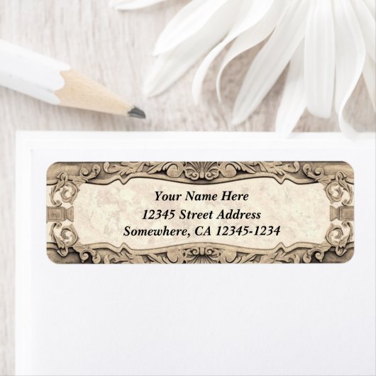 Barok geïnspireerd ontwerp - Aged Stone Etiket (Insitu)