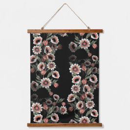 Barok-geïnspireerde botanische zachte roze en groe hangend wandkleed