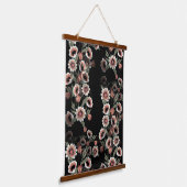 Barok-geïnspireerde botanische zachte roze en groe hangend wandkleed (Gebogen)