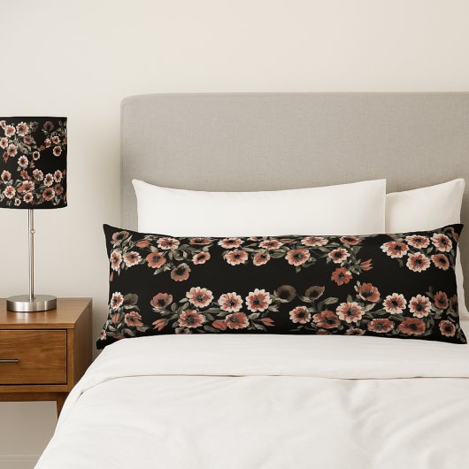 Barok-geïnspireerde botanische zachte roze en groe lichaamskussen