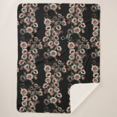 Barok-geïnspireerde botanische zachte roze en groe sherpa deken (Voorkant)