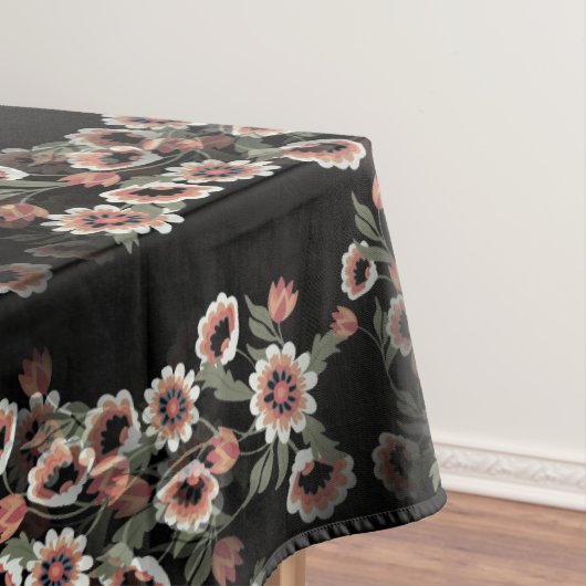 Barok-geïnspireerde botanische zachte roze en groe tafelkleed (Voorbeeld)