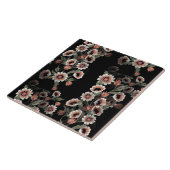 Barok-geïnspireerde botanische zachte roze en groe tegeltje (Zijkant)