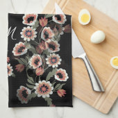 Barok-geïnspireerde botanische zachte roze en groe theedoek (Quarter Fold)