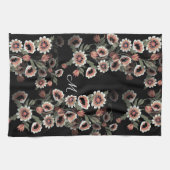 Barok-geïnspireerde botanische zachte roze en groe theedoek (Horizontaal)