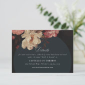 Barok geschilderd bloemig informatiekaartje (Staand voorkant)