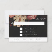 Barok geschilderd bloemig RSVP kaartje (Voorkant)