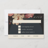 Barok geschilderde bloemen  RSVP kaartje (Voorkant)